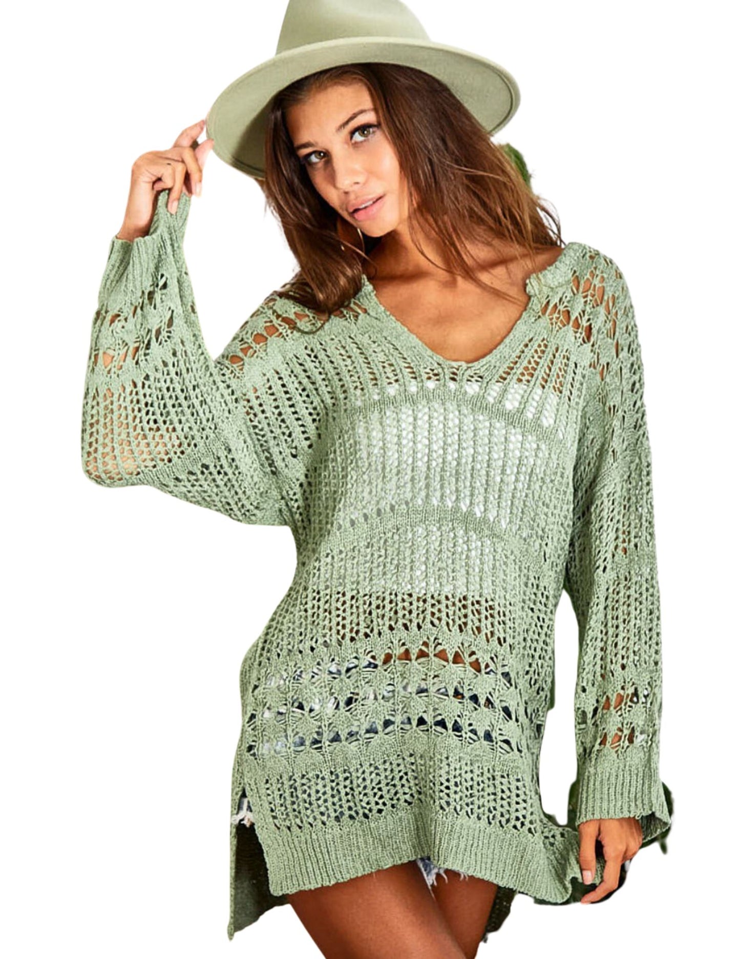 Cover Up Sweater - Sage