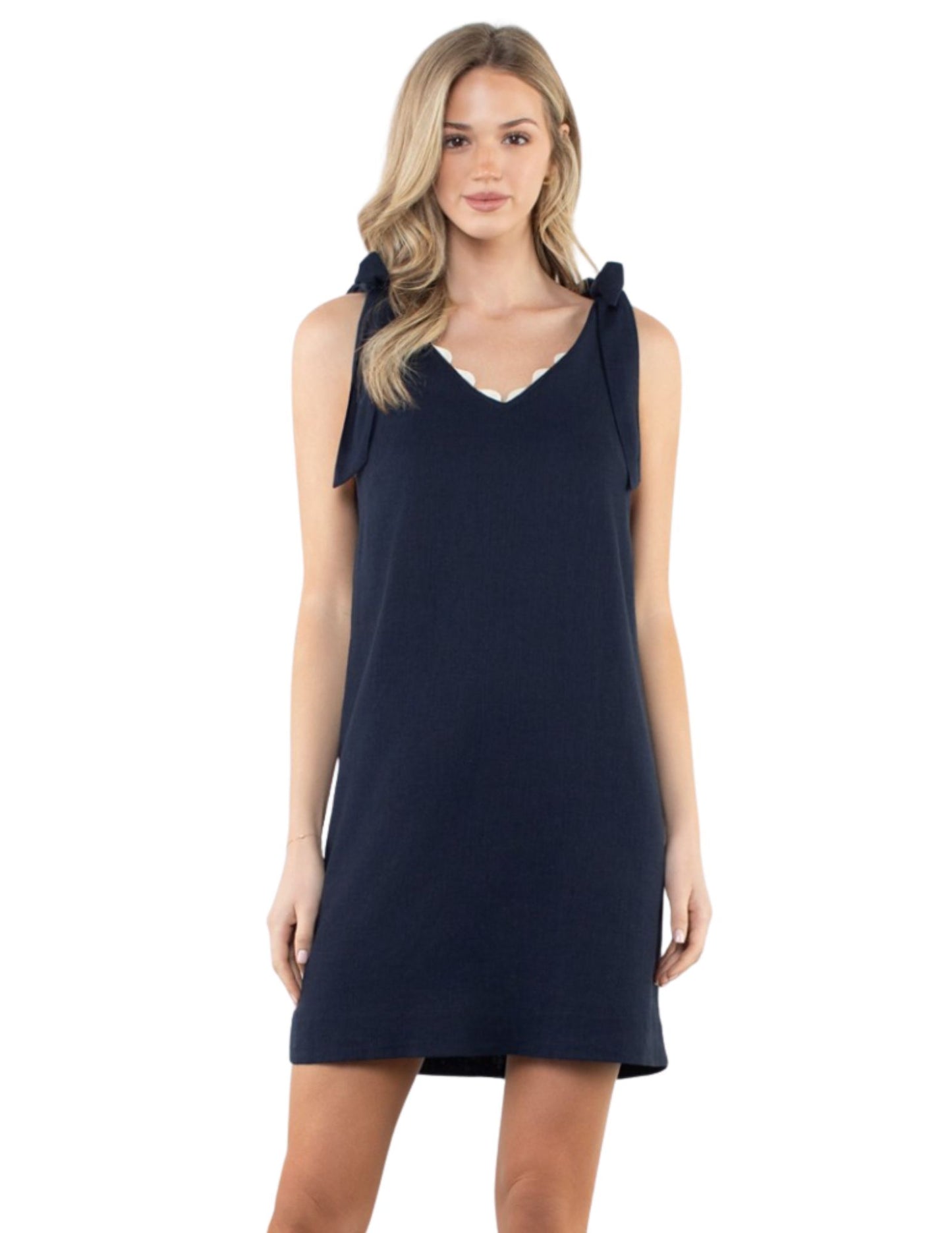 Sally Scalloped Mini Dress