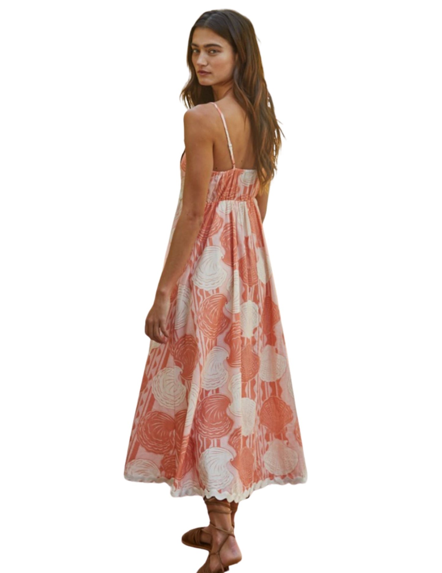 High Tide Scalloped Midi Dress
