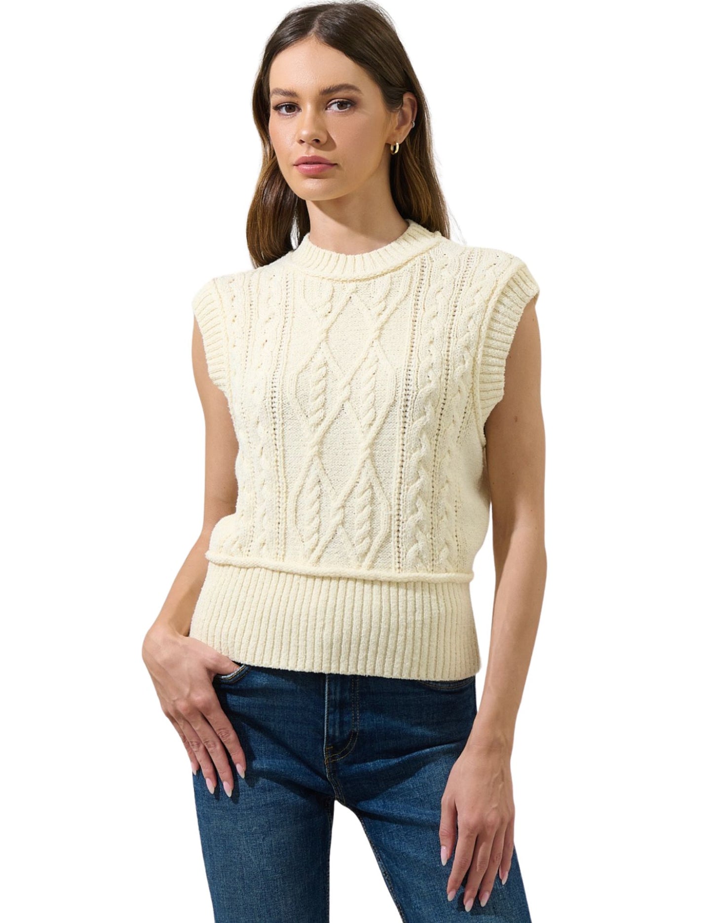 Loreli Cable Knit Sweater Top