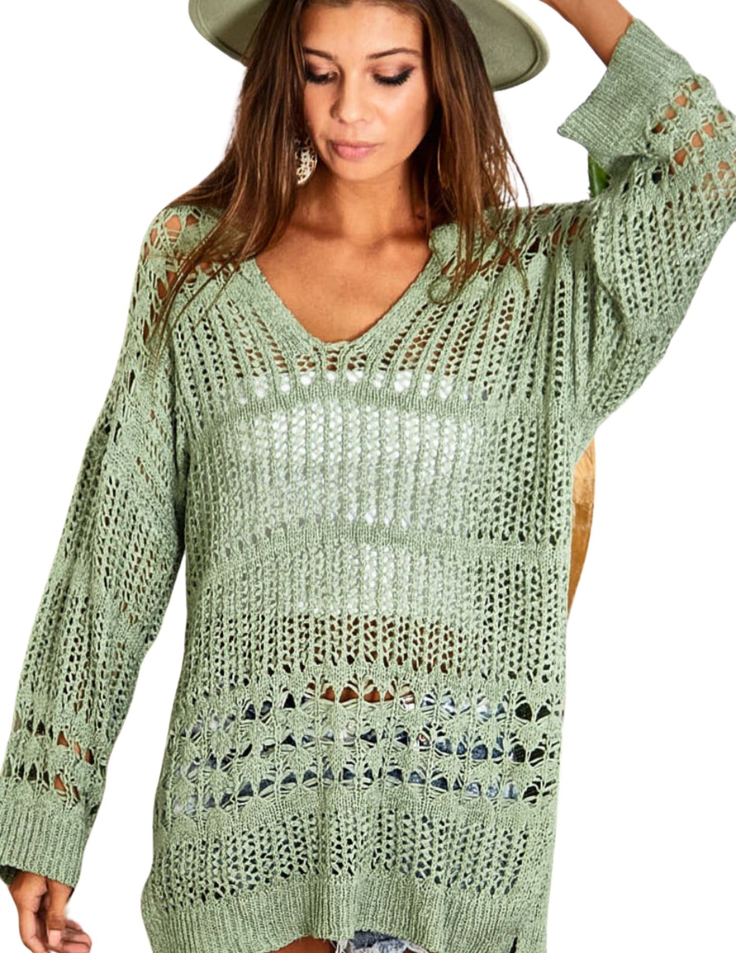 Cover Up Sweater - Sage