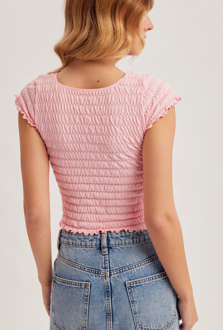Bubble Top- Baby Pink