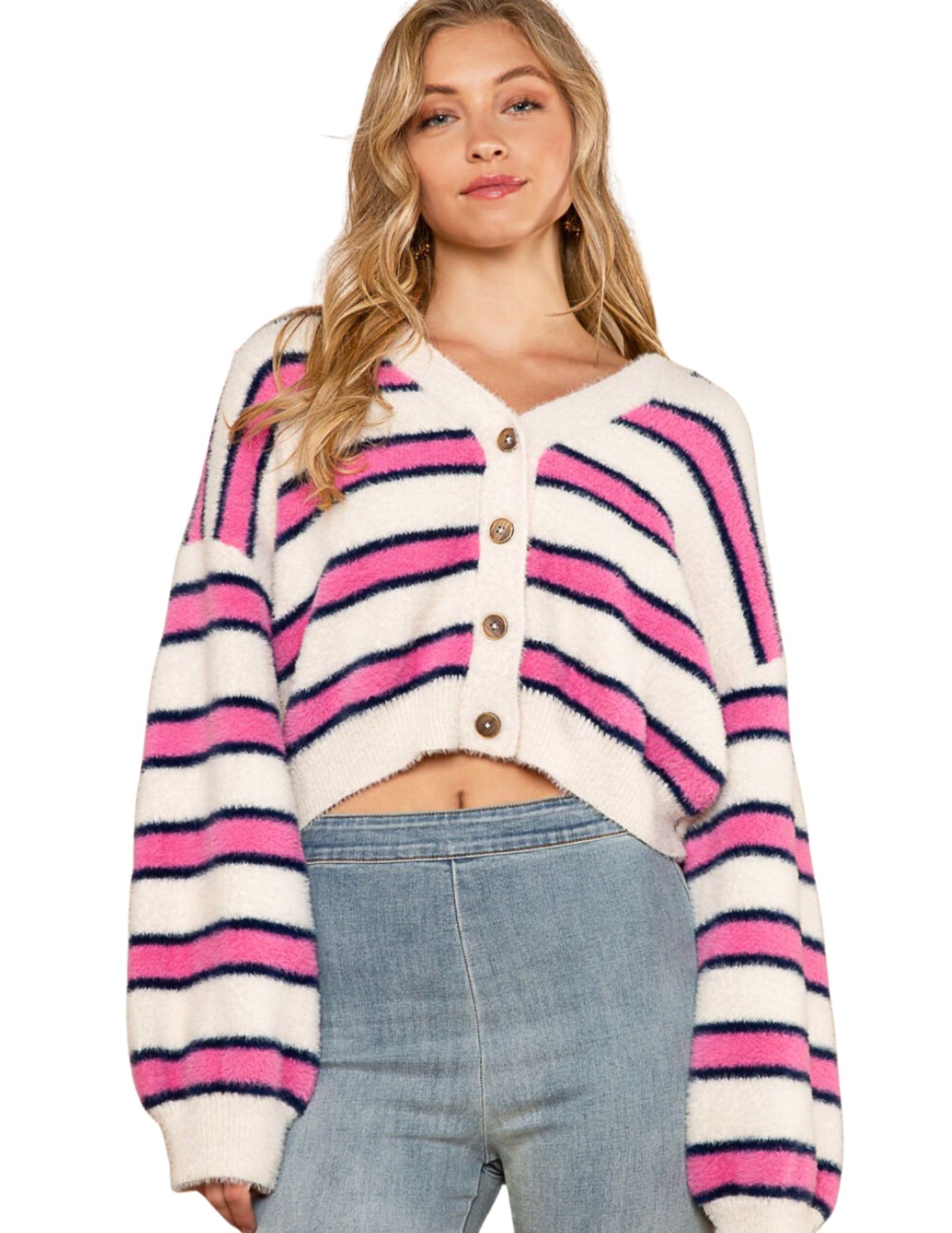 Sweet Striped Cardigan Sweater