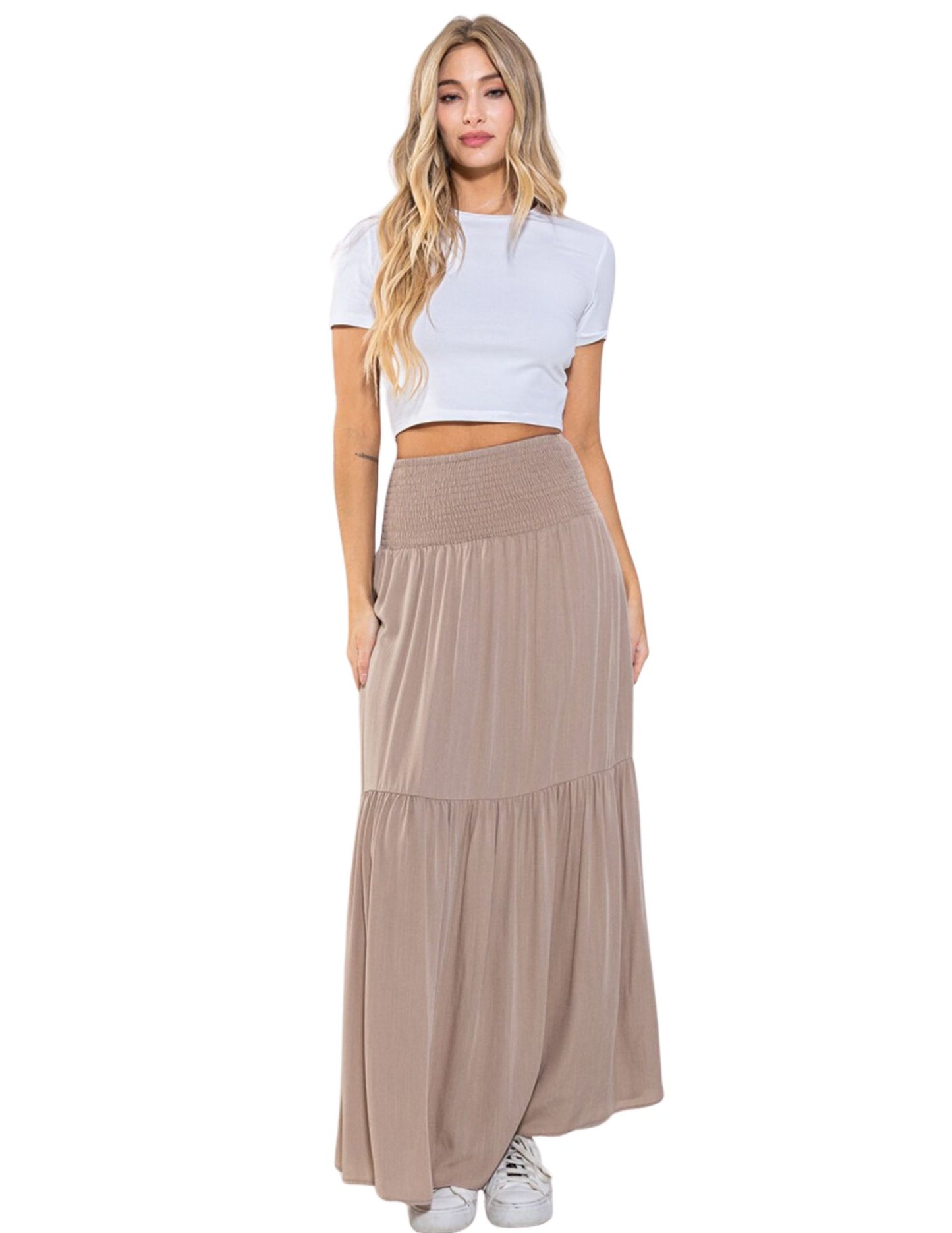 Let's Taupe About it Maxi Skirt