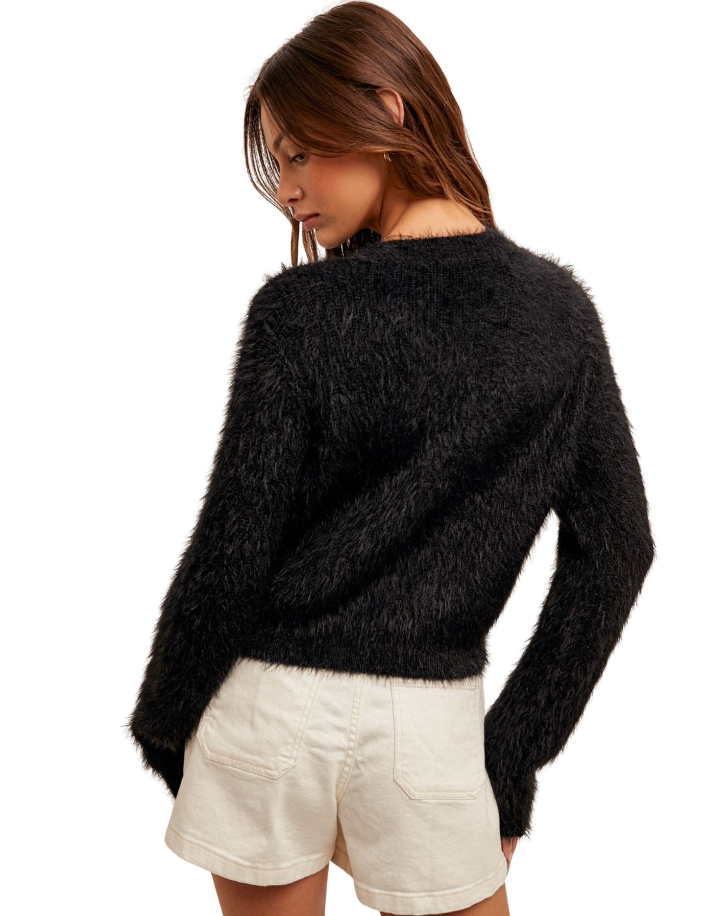 Eyelash Soft Sweater - Black