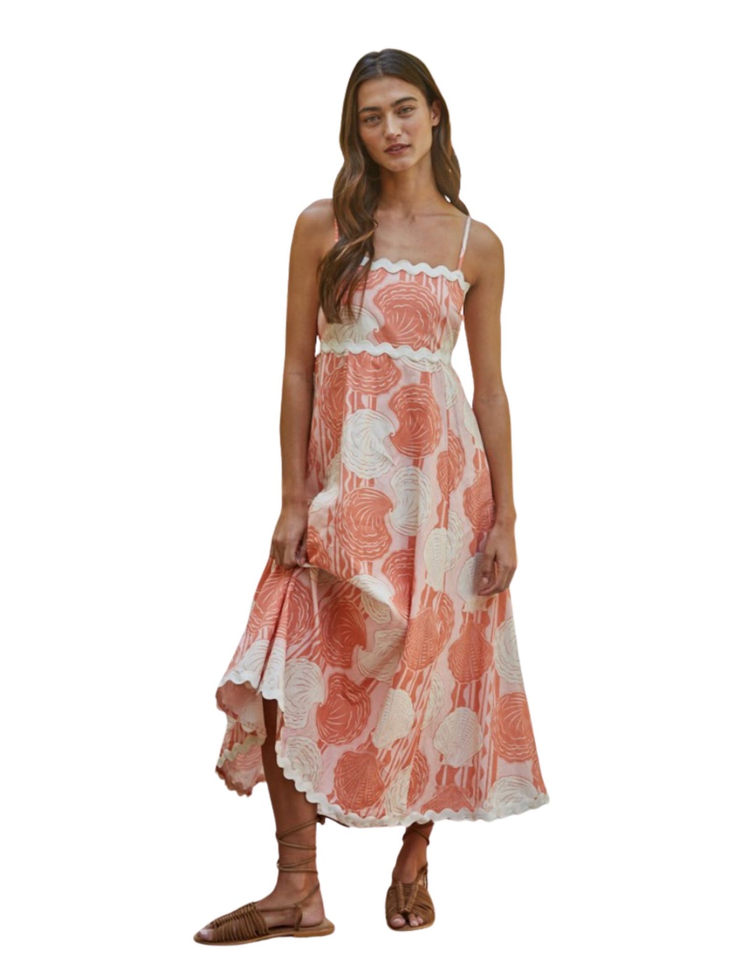 High Tide Scalloped Midi Dress