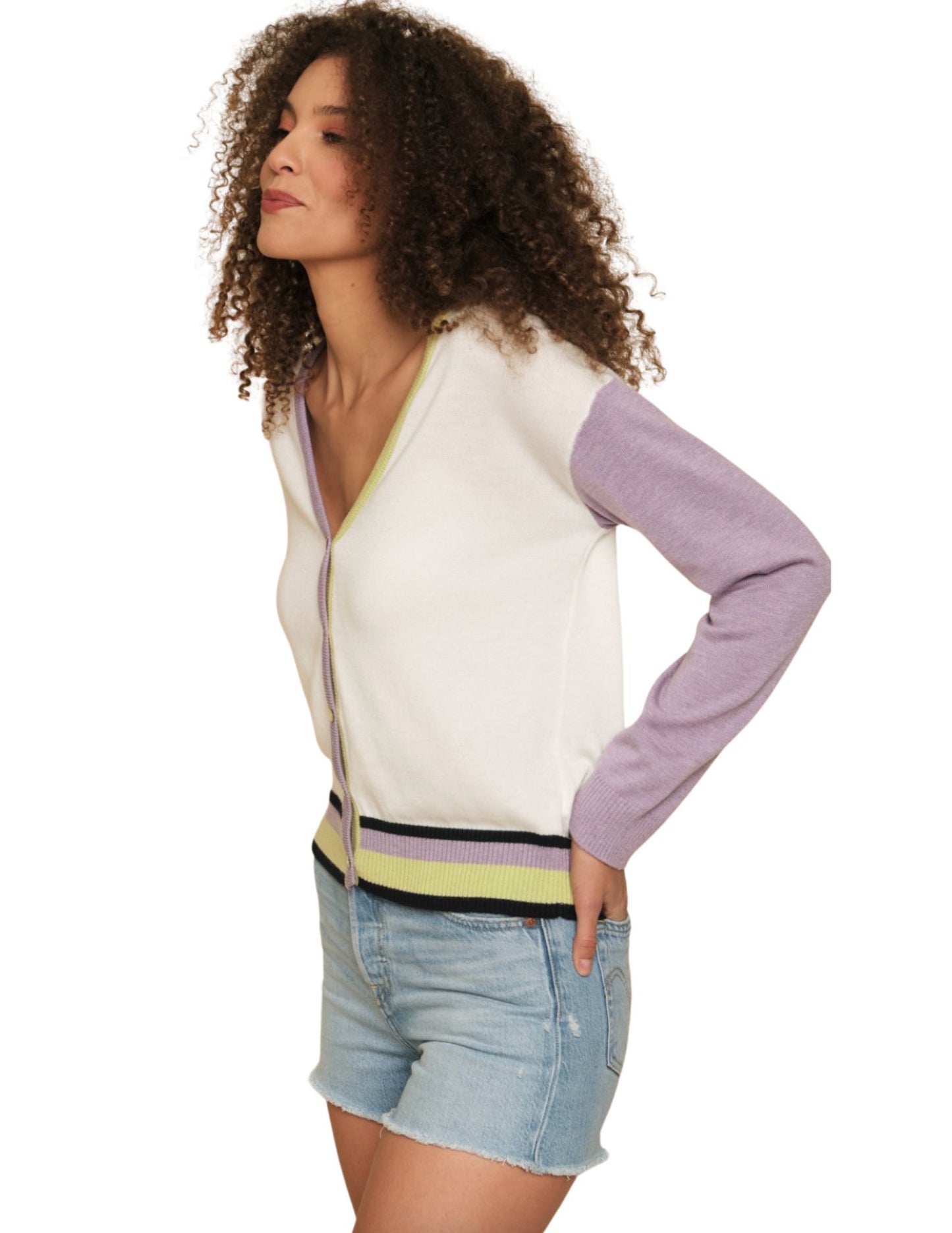 Color Blocked Cardigan