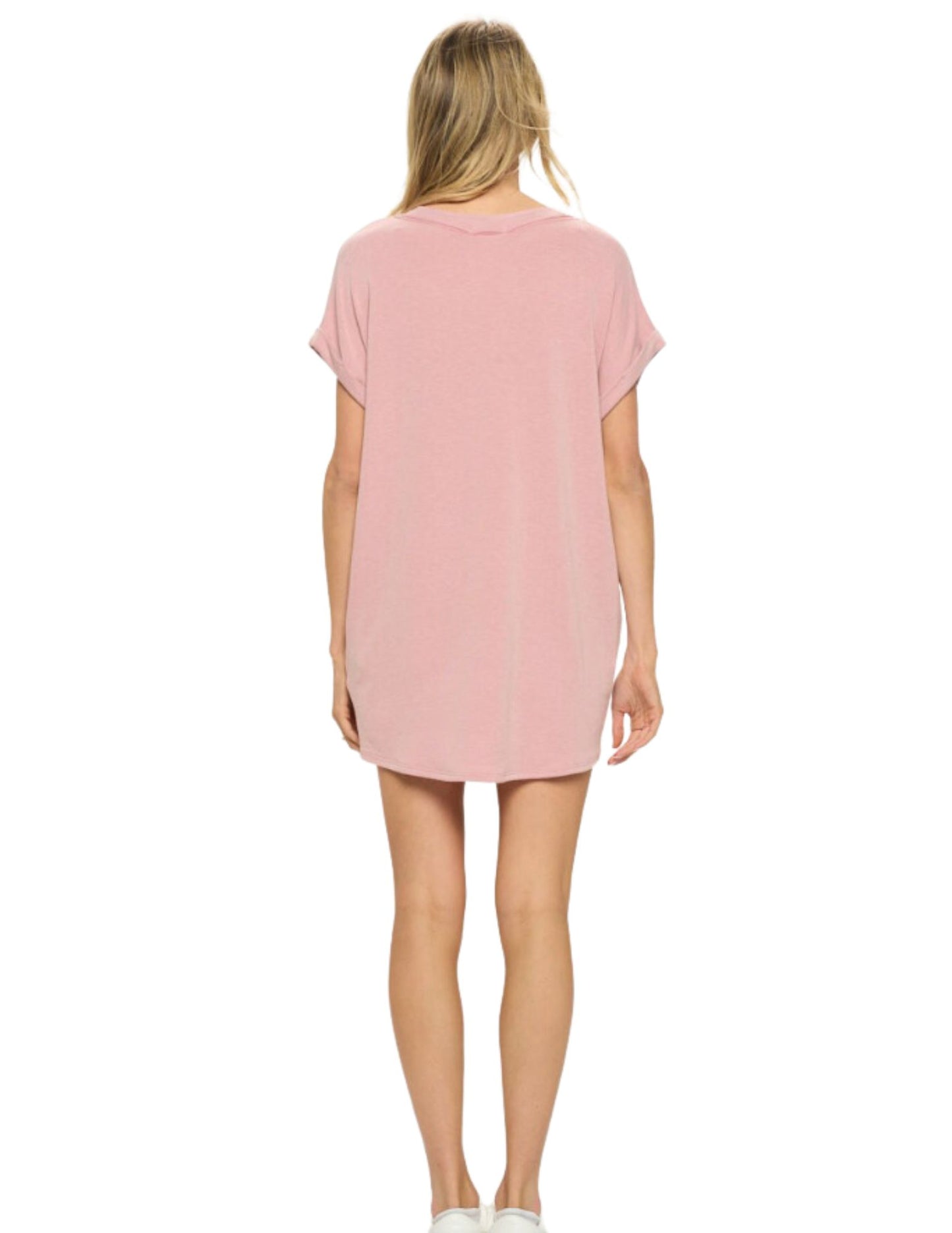 T-Shirt Dress- Blush