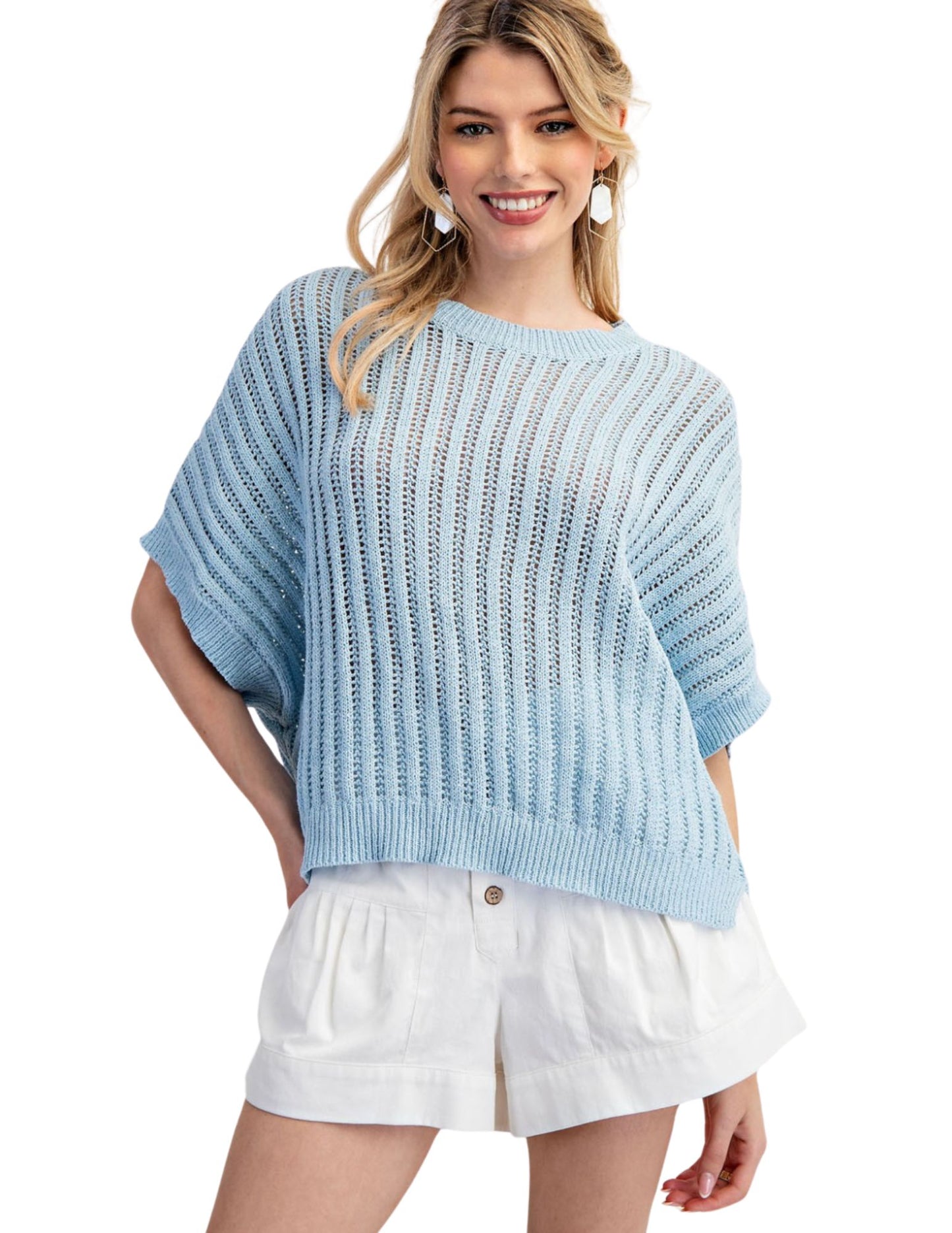 Loose Fit Sweater- Baby Blue