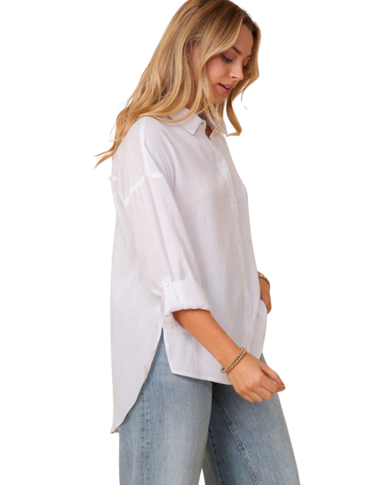 Laura Linen Blouse-White