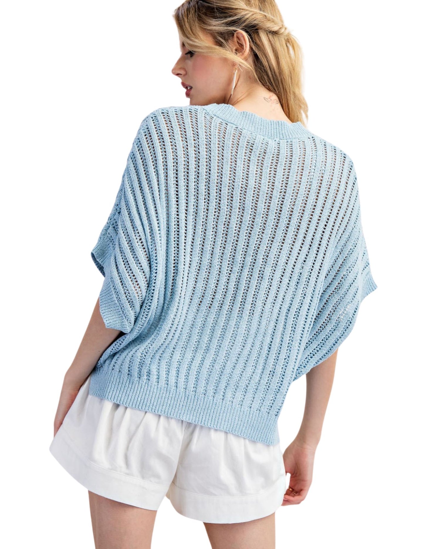 Loose Fit Sweater- Baby Blue