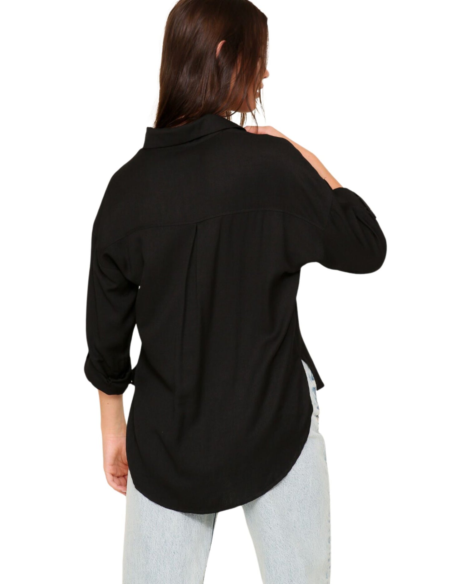 Laura Linen Blouse-Black