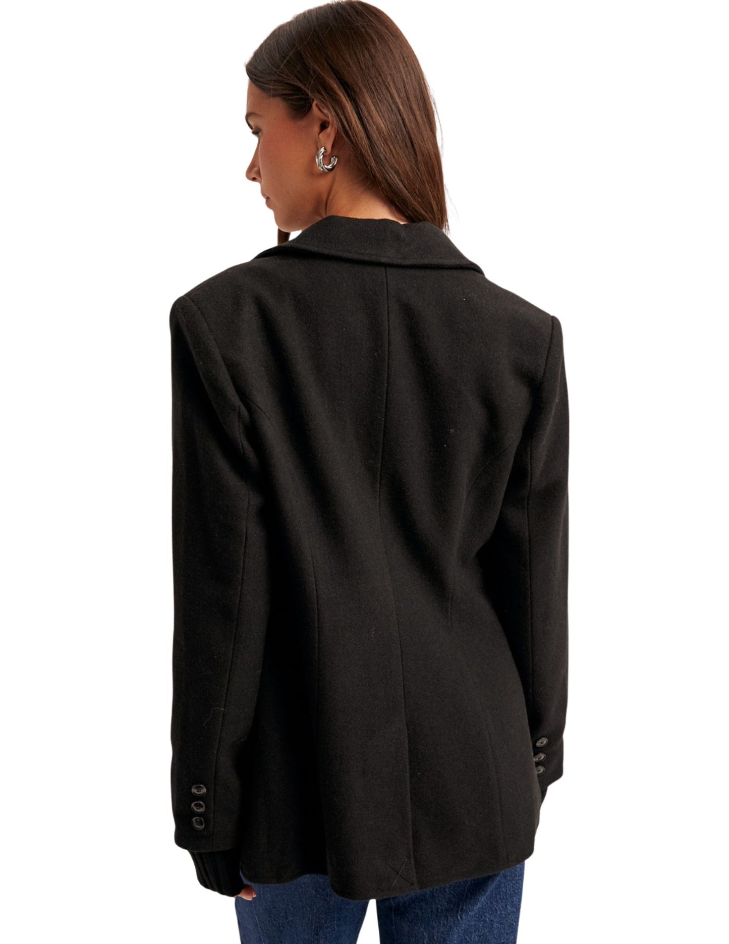 Cuff Ribbed Blazer Jacket