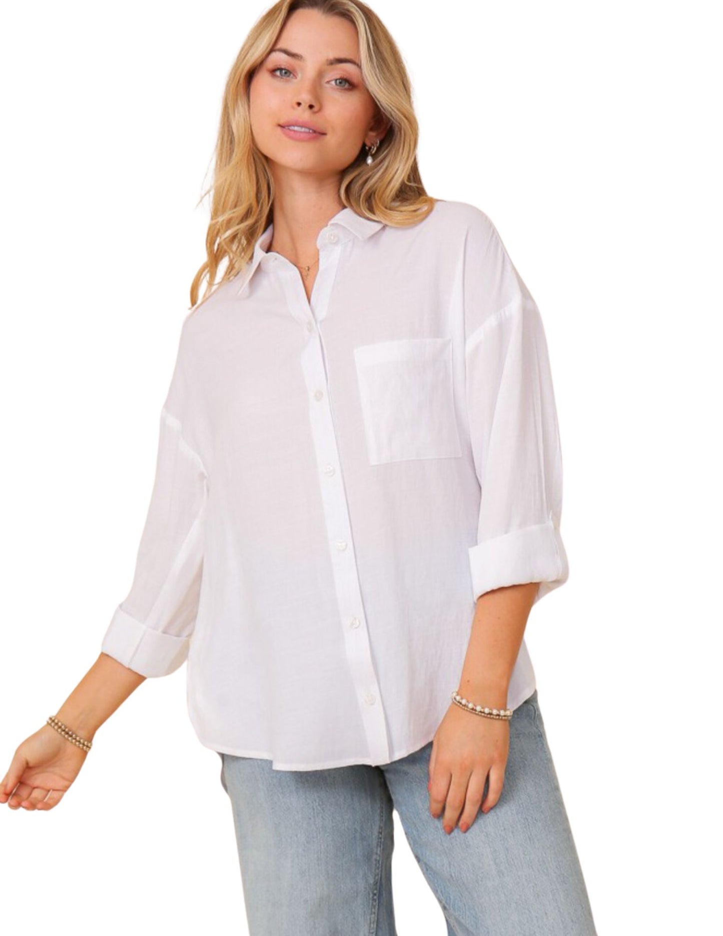 Laura Linen Blouse-White