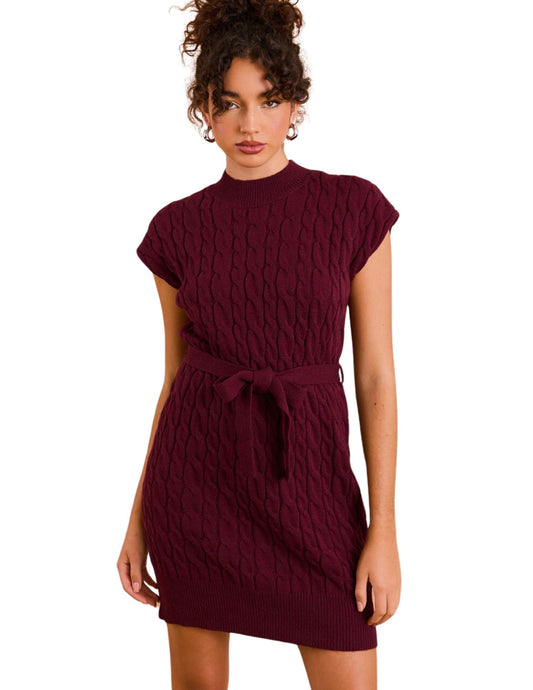 Sabrina Sweater Dress- Wine