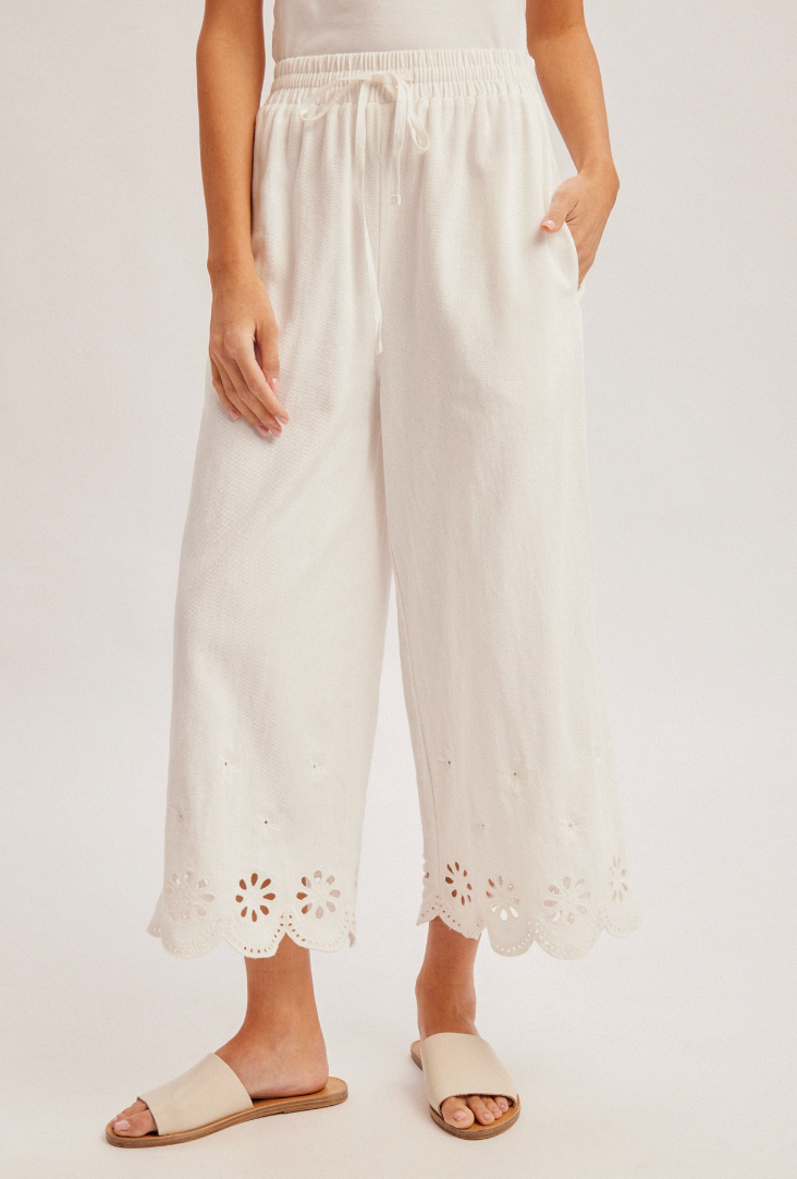 White Cutout Pants