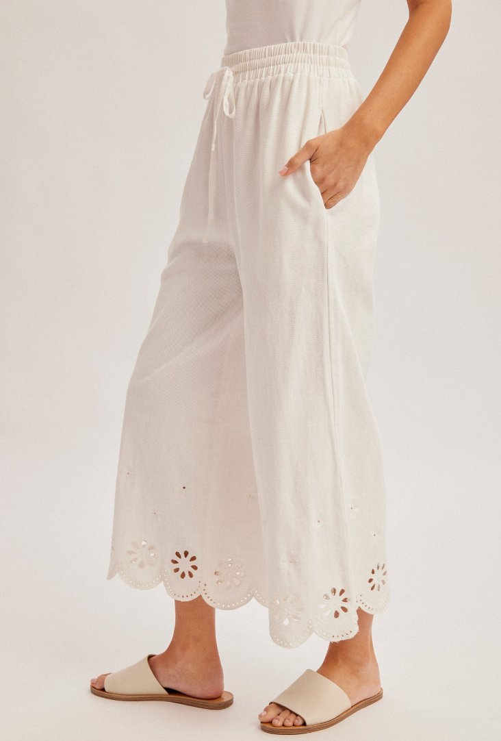 White Cutout Pants